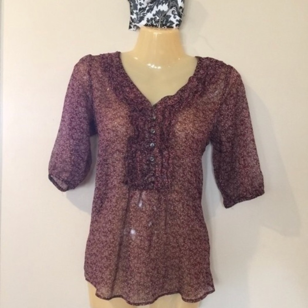 🎀Last Day 10/15🎀 Plum Design Sheer Top